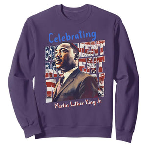 Martin Luther King Jr. Sweatshirt MLK Day Movement Moment Man Black History Month TS09 Purple Printyourwear