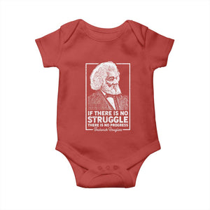 Frederick Douglass Baby Onesie If There Is No Struggle There Is No Progress Black Civil Rights BHM TS09 Red Print Your Wear