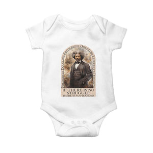 Frederick Douglass Baby Onesie If There Is No Struggle There Is No Progress BHM Black Civil Rights TS09 White Print Your Wear