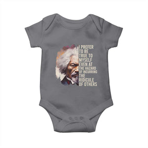 Frederick Douglass Baby Onesie I Prefer To Be True To Myself Even At The Hazaro Of Incurring The Ridicule Of Others BHM TS09 Charcoal Print Your Wear