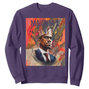 Malcolm X Sweatshirt King Hip Hop Aesthetic Art Black History Month TS09 Purple Printyourwear
