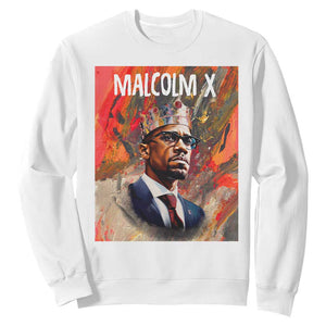 Malcolm X Sweatshirt King Hip Hop Aesthetic Art Black History Month TS09 White Printyourwear