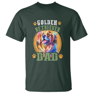Golden Retriever Dad Dog Dad Father's Day T Shirt TS09 Dark Forest Green Print Your Wear
