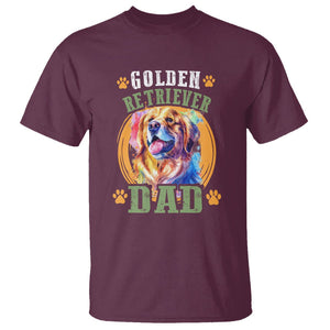 Golden Retriever Dad Dog Dad Father's Day T Shirt TS09 Maroon Print Your Wear