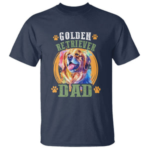 Golden Retriever Dad Dog Dad Father's Day T Shirt TS09 Navy Print Your Wear