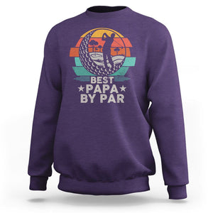Golf Dad Sweatshirt Funny Best Papa By Par Golf Player Dad Father's Day TS09 Purple Print Your Wear