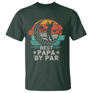 Golf Dad T Shirt Funny Best Papa By Par Golf Player Dad Father's Day TS09 Dark Forest Green Print Your Wear