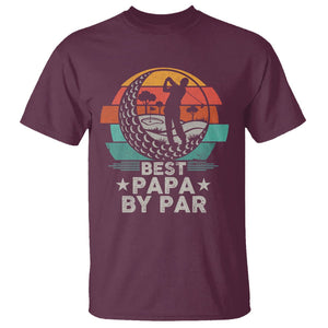 Golf Dad T Shirt Funny Best Papa By Par Golf Player Dad Father's Day TS09 Maroon Print Your Wear