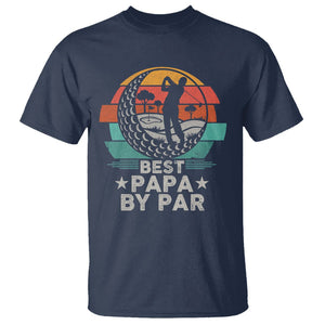 Golf Dad T Shirt Funny Best Papa By Par Golf Player Dad Father's Day TS09 Navy Print Your Wear