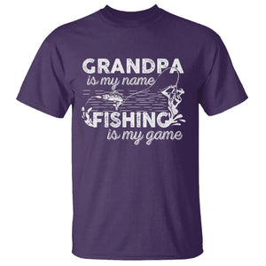 Funny Grandpa Fishing T Shirt Grandpa is My Name Fishing is My Game Father's Day TS09 Purple Print Your Wear