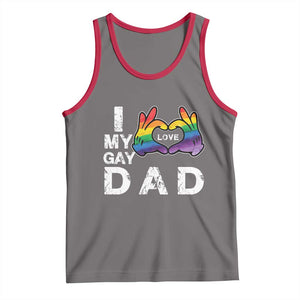 Father's Day LGBT Pride Tank Top I Love My Gay Dad TS09 Deep Heather Red Print Your Wear