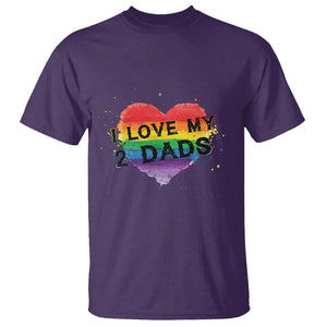 Father's Day LGBT Pride T Shirt I Love My Two Dads TS09 Purple Print Your Wear