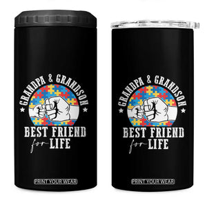 Autism Awareness 4 in 1 Can Cooler Tumbler Grandpa Grandson Best Friend For Life Father's Day TS09 One Size: 16 oz Black Print Your Wear