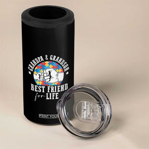Autism Awareness 4 in 1 Can Cooler Tumbler Grandpa Grandson Best Friend For Life Father's Day TS09 Print Your Wear