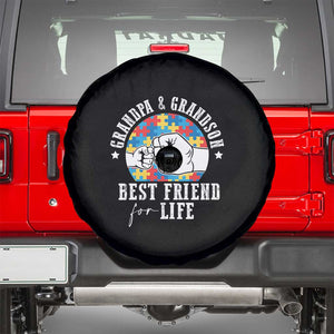 Autism Awareness Spare Tire Cover Grandpa Grandson Best Friend For Life Father's Day TS09 Black Print Your Wear
