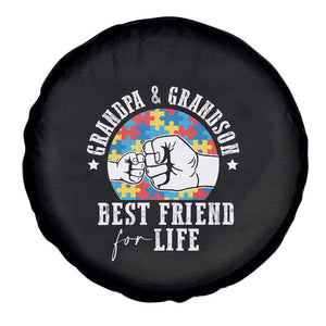 Autism Awareness Spare Tire Cover Grandpa Grandson Best Friend For Life Father's Day TS09 Print Your Wear