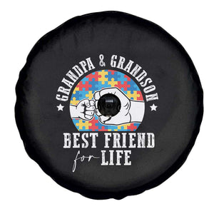 Autism Awareness Spare Tire Cover Grandpa Grandson Best Friend For Life Father's Day TS09 Print Your Wear