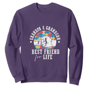 Autism Awareness Sweatshirt Grandpa Grandson Best Friend For Life Father's Day TS09 Purple Print Your Wear