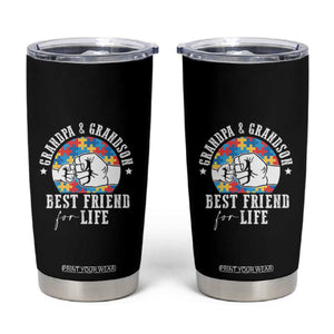 Autism Awareness Tumbler Cup Grandpa Grandson Best Friend For Life Father's Day TS09 Black Print Your Wear
