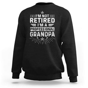 Grandpa Retirement Sweatshirt I'm Not Retired I'm A Professional Grandpa Father's Day TS09 Black Print Your Wear