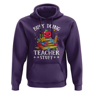 Funny Busy Doing Teacher Stuff Retro Hoodie TS09 Purple Print Your Wear