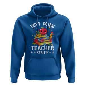 Funny Busy Doing Teacher Stuff Retro Hoodie TS09 Royal Blue Print Your Wear