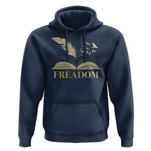 Book Lover Hoodie Reading Freadom Against Book Bans TS09 Navy Print Your Wear