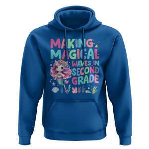 2nd Grade Mermaid Unicorn Hoodie Making Magical Waves In Second Grade TS09 Royal Blue Print Your Wear