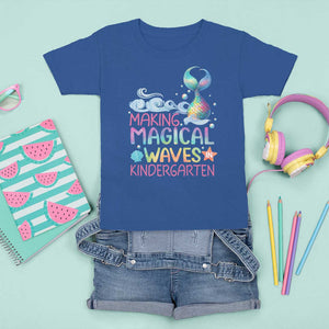 Kindergarten Mermaid T Shirt For Kid Making Magical Waves In Kindergarten TS09 Royal Blue Print Your Wear