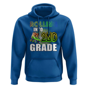 Rolling Into 2nd Grade Skating Hoodie Back To School Rainbow Roller Skates TS09 Royal Blue Print Your Wear