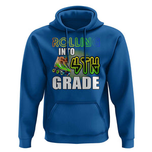 Rolling Into 4th Grade Skating Hoodie Back To School Rainbow Roller Skates TS09 Royal Blue Print Your Wear