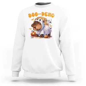 Halloween Boo Deng Sweatshirt Baby Pygmy Hippo Cute Ghost TS09 White Print Your Wear