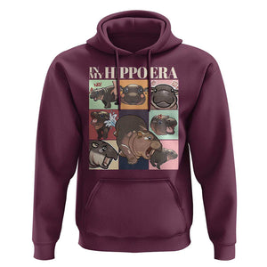 Cute Baby Pygmy Hippo Thailand Hoodie In My Hippo Era MooDeng Meme TS09 Maroon Print Your Wear