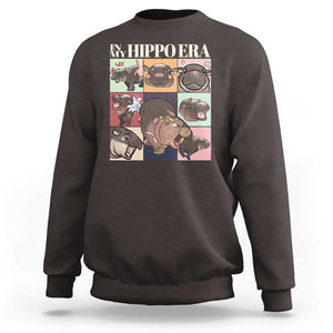 Cute Baby Pygmy Hippo Thailand Sweatshirt In My Hippo Era MooDeng Meme TS09 Dark Chocolate Print Your Wear