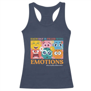Mental Health Racerback Tank Top Each Day Is Filled With Emotions TS09 Navy Print Your Wear