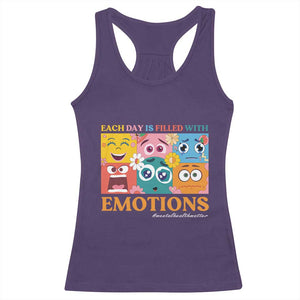 Mental Health Racerback Tank Top Each Day Is Filled With Emotions TS09 Purple Print Your Wear