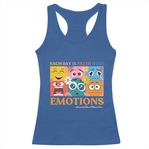 Mental Health Racerback Tank Top Each Day Is Filled With Emotions TS09 Royal Blue Print Your Wear