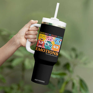 Mental Health Tumbler With Handle Each Day Is Filled With Emotions TS09 Print Your Wear
