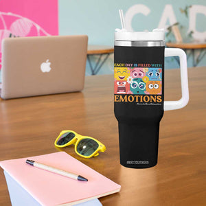 Mental Health Tumbler With Handle Each Day Is Filled With Emotions TS09 Print Your Wear