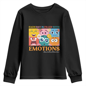 Mental Health Youth Sweatshirt Each Day Is Filled With Emotions TS09 Black Print Your Wear