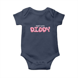 Party With Diddy Baby Onesie Funny Sarcastic Diddy Party TS09 Navy Print Your Wear