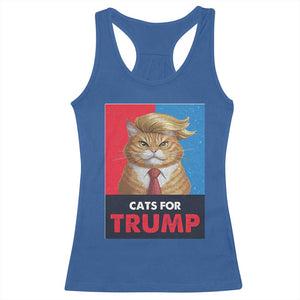 Cats For Trump Racerback Tank Top Funny Cat Trump American President 2024 TS09 Royal Blue Print Your Wear