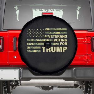 Veterans For Trump 2024 Spare Tire Cover Retro American Flag Millitary TS09 Black Print Your Wear