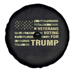 Veterans For Trump 2024 Spare Tire Cover Retro American Flag Millitary TS09 Print Your Wear
