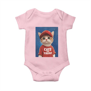 Trump Cat Baby Onesie Cute Cats For Trump American President TS09 Light Pink Print Your Wear