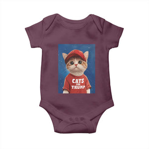 Trump Cat Baby Onesie Cute Cats For Trump American President TS09 Maroon Print Your Wear