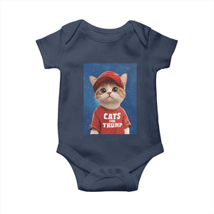 Trump Cat Baby Onesie Cute Cats For Trump American President TS09 Navy Print Your Wear