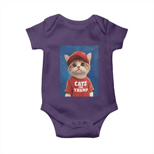 Trump Cat Baby Onesie Cute Cats For Trump American President TS09 Purple Print Your Wear