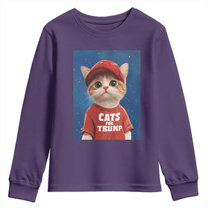 Trump Cat Youth Sweatshirt Cute Cats For Trump American President TS09 Purple Print Your Wear