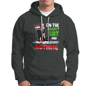 On The Naughty List And I Regret Nothing Funny Cat Lover Hoodie TS09 Printyourwear